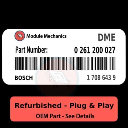 0 261 200 027 ECU - PLUG & PLAY - | BMW 325e - 528e | ECM DME Engine Control Computer OEM