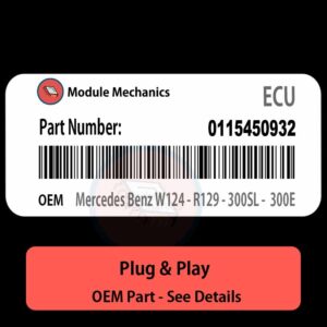 0115450932 ECU - PLUG & PLAY |  Mercedes Benz W124 - R129 - 300SL -  300E | ECM PCM BCM Engine Control Computer OEM