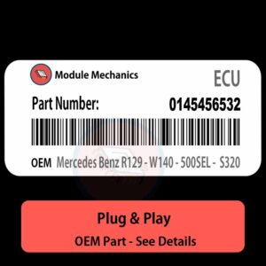 0145456532 ECU - PLUG & PLAY |  Mercedes Benz R129 - W140 - 500SEL -  S320 | ECM PCM BCM Engine Control Computer OEM