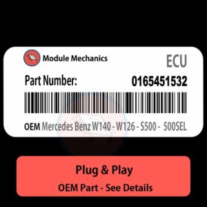 0165451532 ECU - PLUG & PLAY |  Mercedes Benz W140 - W126 - S500 -  500SEL | ECM PCM BCM Engine Control Computer OEM