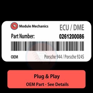 0261200086 ECU - PLUG & PLAY |  Porsche 944 / Porsche 924S | ECM PCM BCM Engine Control Computer OEM