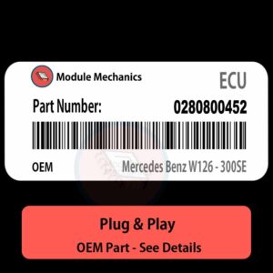 0280800452 ECU - PLUG & PLAY |  Mercedes Benz W126 - 300SE | ECM PCM BCM Engine Control Computer OEM