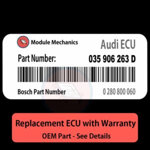 035906263D 0280800060 ECU - PLUG & PLAY |  Audi 4000 / 5000 | ECM PCM BCM Engine Control Computer OEM