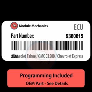09360615  ECU - VIN PROGRAMMED |  Chevy Tahoe / GMC C1500 / Chevy Express | ECM PCM BCM Engine Control Computer OEM