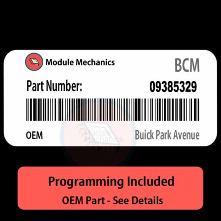09385329  BCM with PROGRAMMING - VIN & Security | Buick Park Avenue  | Body Control Module / Unit OEM BCU
