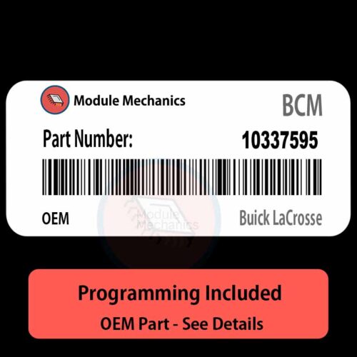 10337595 BCM with PROGRAMMING - VIN & Security | Buick LaCrosse | Body Control Module / Unit OEM BCU