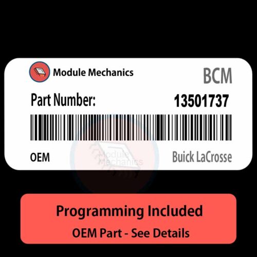 13501737  BCM with PROGRAMMING - VIN & Security | Buick LaCrosse  | Body Control Module / Unit OEM BCU