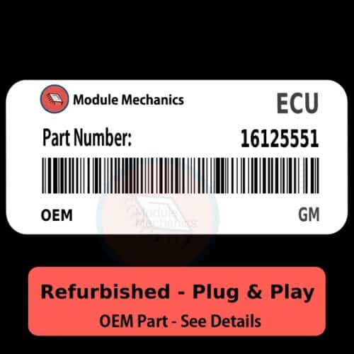 16125551 ECU - PLUG & PLAY - | Chevrolet Blazer - S10 | GMC Jimmy | ECM PCM BCM Engine Control Computer OEM