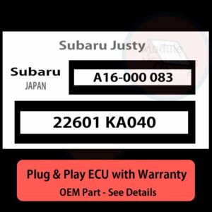 22601 KA040 A16000083 ECU - PLUG & PLAY |  Subaru Justy | ECM PCM BCM Engine Control Computer OEM