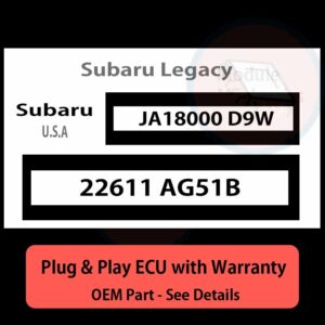 22611 AG51B JA18000D9W ECU - PLUG & PLAY |  Subaru Legacy | ECM PCM BCM Engine Control Computer OEM