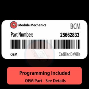 25662833  BCM with PROGRAMMING - VIN & Security | Cadillac DeVille  | Body Control Module / Unit OEM BCU