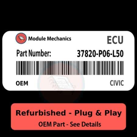 37820-P06-L50 ECU - PLUG & PLAY - | Civic | ECM PCM Engine Control Computer OEM