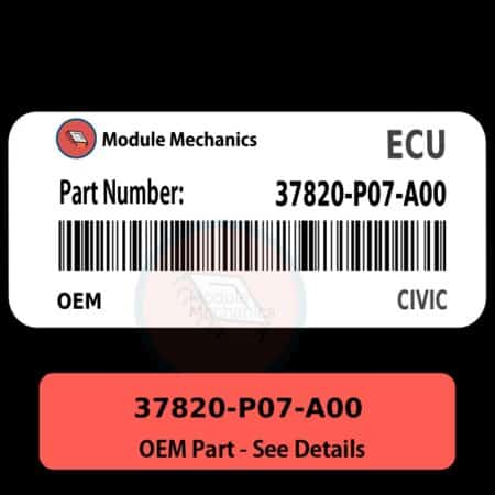 37820-P07-A00 ECU - PLUG & PLAY - | Civic | ECM PCM Engine Control Computer OEM
