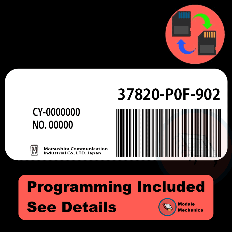 37820-P0F-902 ECU with PROGRAMMING - VIN & Security | Honda Prelude | ECM PCM Engine Control Computer OEM 37820-P0F-902 ECU with PROGRAMMING - VIN & Security | Honda Prelude | ECM PCM Engine Control Computer OEM