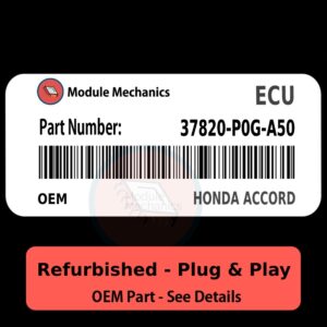 37820-P0G-A50 ECU - PLUG & PLAY - | Honda Accord | ECM PCM Engine Control Computer OEM