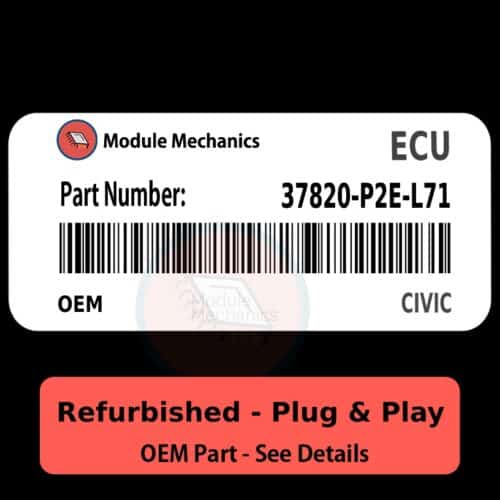 37820-P2E-L71 ECU - PLUG & PLAY - | Civic | ECM PCM Engine Control Computer OEM