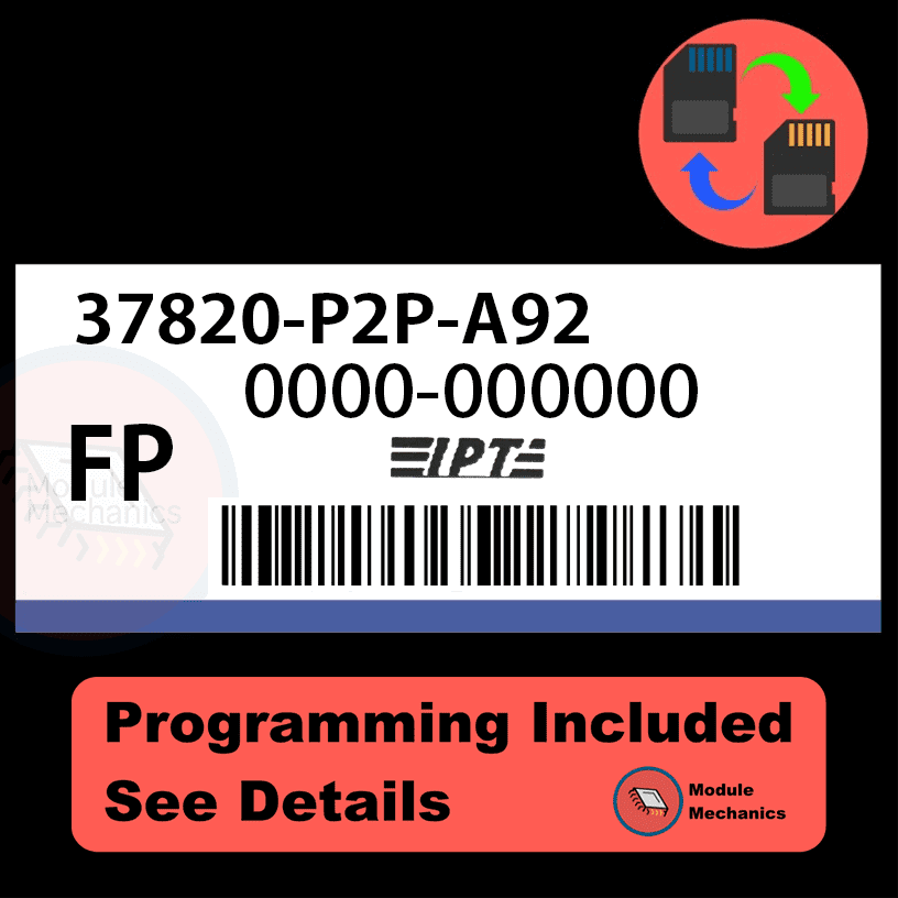 37820-P2P-A92 ECU with PROGRAMMING - VIN & Security | Honda Civic | ECM PCM Engine Control Computer OEM 37820-P2P-A92 ECU with PROGRAMMING - VIN & Security | Honda Civic | ECM PCM Engine Control Computer OEM