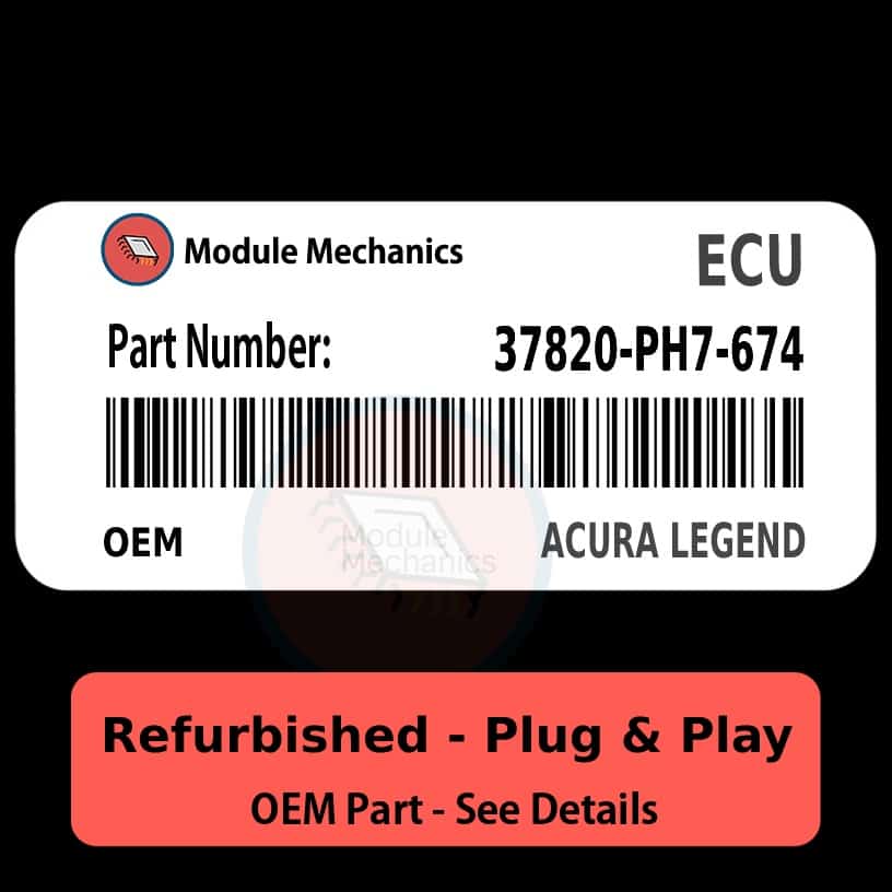37820-PH7-674 ECU - PLUG & PLAY - | Acura Legend | ECM PCM Engine Control Computer OEM 37820-PH7-674 ECU - PLUG & PLAY - | Acura Legend | ECM PCM Engine Control Computer OEM