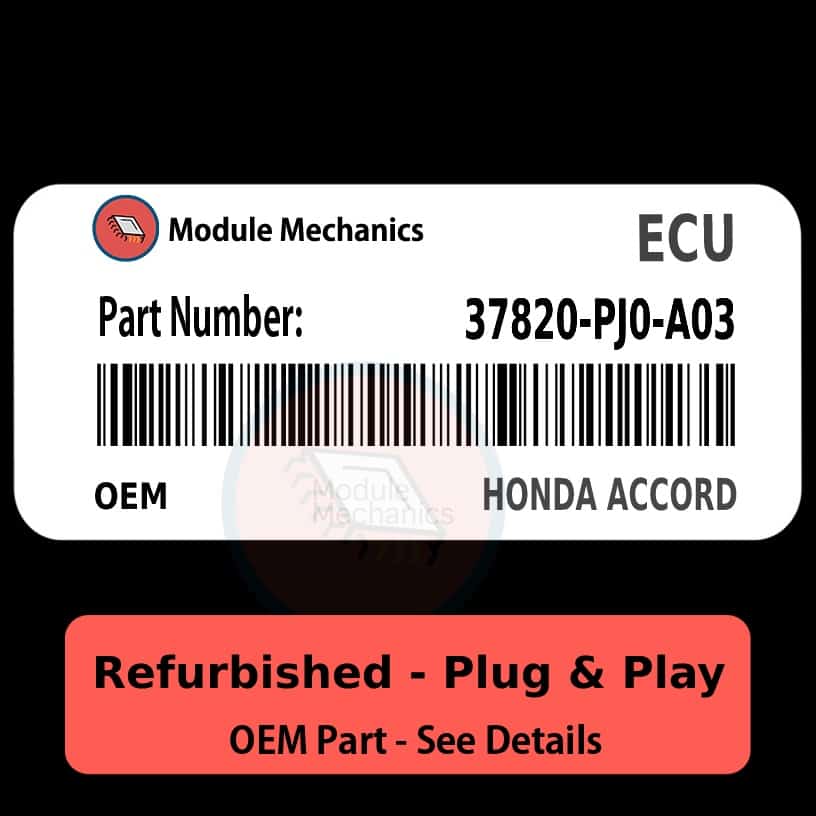 37820-PJ0-A03 ECU - PLUG & PLAY - | Honda Accord | ECM PCM Engine Control Computer OEM 37820-PJ0-A03 ECU - PLUG & PLAY - | Honda Accord | ECM PCM Engine Control Computer OEM