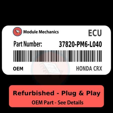 37820-PM6-L040 ECU - PLUG & PLAY - | Honda CRX | ECM PCM Engine Control Computer OEM