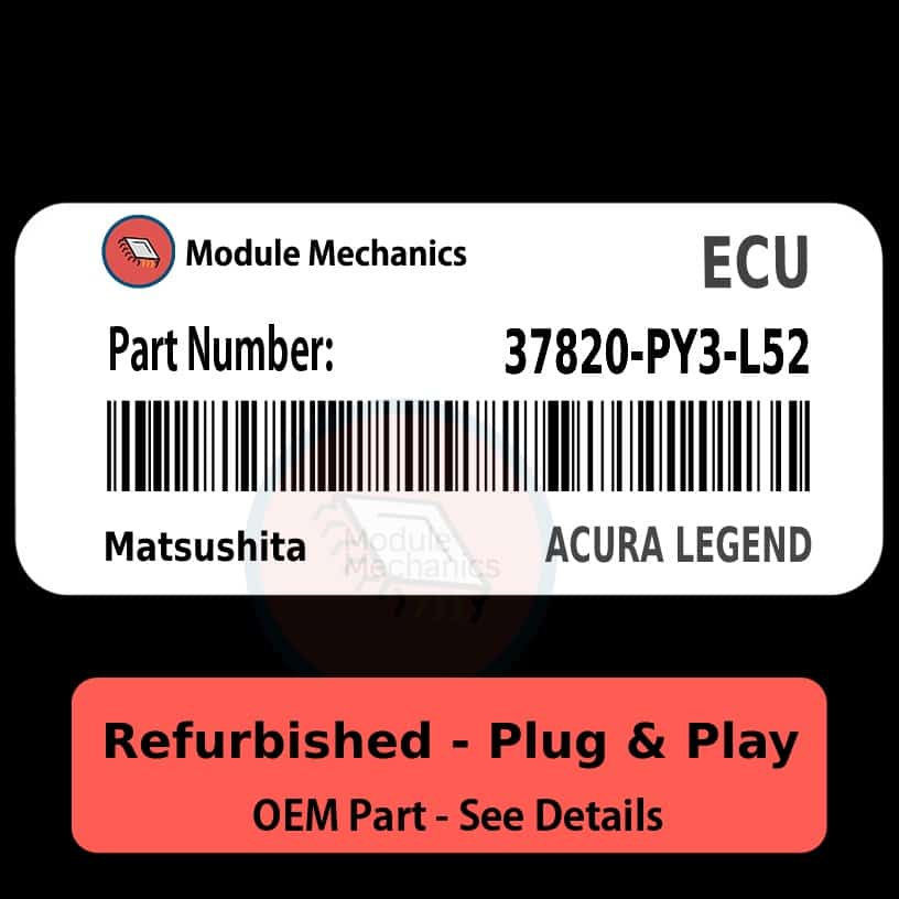 37820-PY3-L52 ECU - PLUG & PLAY - | Acura Legend | ECM PCM Engine Control Computer OEM 37820-PY3-L52 ECU - PLUG & PLAY - | Acura Legend | ECM PCM Engine Control Computer OEM