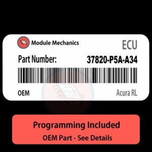 37820-P5A-A34 ECU with PROGRAMMING - VIN & Security | Acura RL  | ECM PCM Engine Control Computer OEM