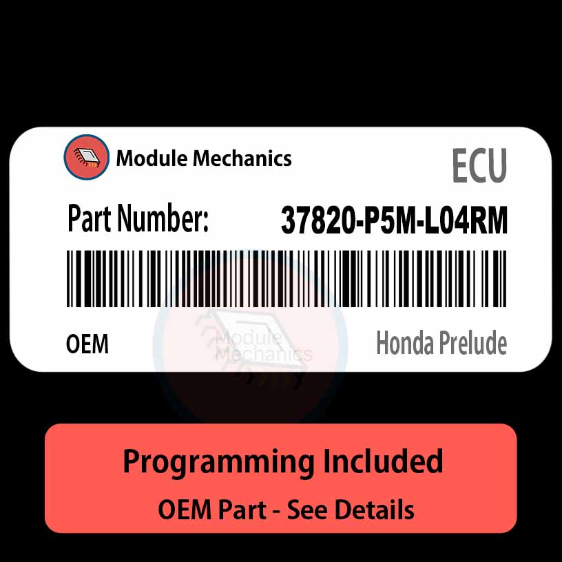 37820-P5M-L04RM ECU with PROGRAMMING - VIN & Security | Honda Prelude | ECM PCM Engine Control Computer OEM 37820-P5M-L04RM ECU with PROGRAMMING - VIN & Security | Honda Prelude | ECM PCM Engine Control Computer OEM