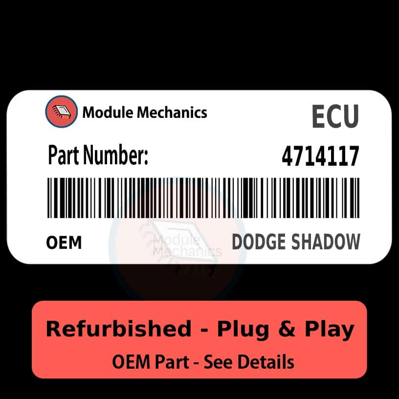 4714117 ECU - PLUG & PLAY - | Dodge Shadow | ECM PCM BCM Engine Control Computer OEM 4714117 ECU - PLUG & PLAY - | Dodge Shadow | ECM PCM BCM Engine Control Computer OEM