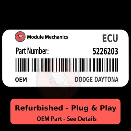 5226203 ECU - PLUG & PLAY - | Dodge Daytona | ECM PCM BCM Engine Control Computer OEM