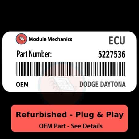 5227536 ECU - PLUG & PLAY - | Dodge Daytona | ECM PCM BCM Engine Control Computer OEM