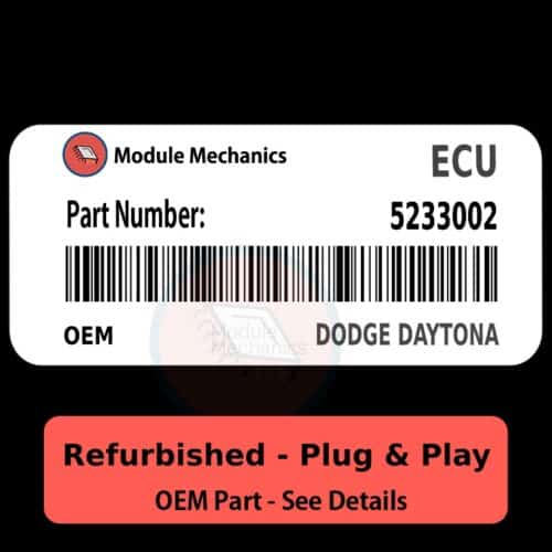 5233002 ECU - PLUG & PLAY - | Dodge Daytona | ECM PCM BCM Engine Control Computer OEM