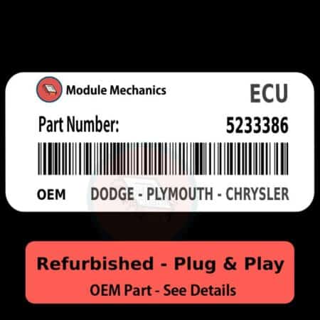 5233386 ECU - PLUG & PLAY - | Dodge - Plymouth - Chrysler | ECM PCM BCM Engine Control Computer OEM