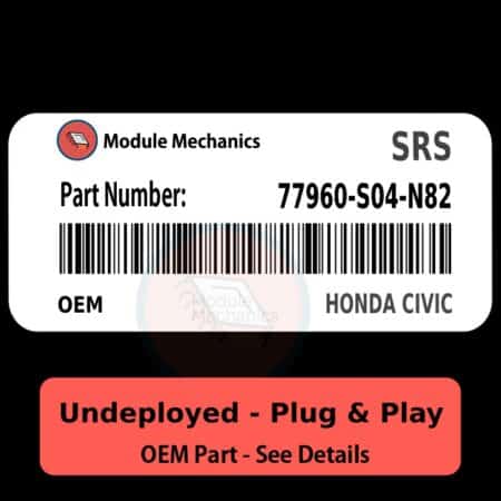 77960-S04-N82 SRS Unit - UNDEPLOYED | Honda Civic | Airbag Control Computer