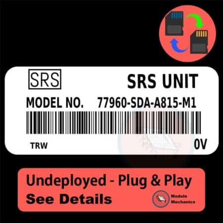 77960-SDA-A815-M1 SRS Unit - UNDEPLOYED | Honda Accord  | Airbag Control Computer