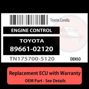 8966102120 TN1757005120 ECU - PLUG & PLAY |  Toyota Corolla | ECM PCM BCM Engine Control Computer OEM