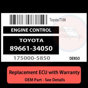 8966134050 1750005850 ECU - PLUG & PLAY |  Toyota T100 | ECM PCM BCM Engine Control Computer OEM