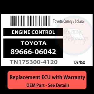 8966606042 TN1753004120 ECU - PLUG & PLAY |  Toyota Camry / Solara | ECM PCM BCM Engine Control Computer OEM