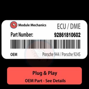 92861810602 ECU - PLUG & PLAY |  Porsche 944 / Porsche 924S | ECM PCM BCM Engine Control Computer OEM