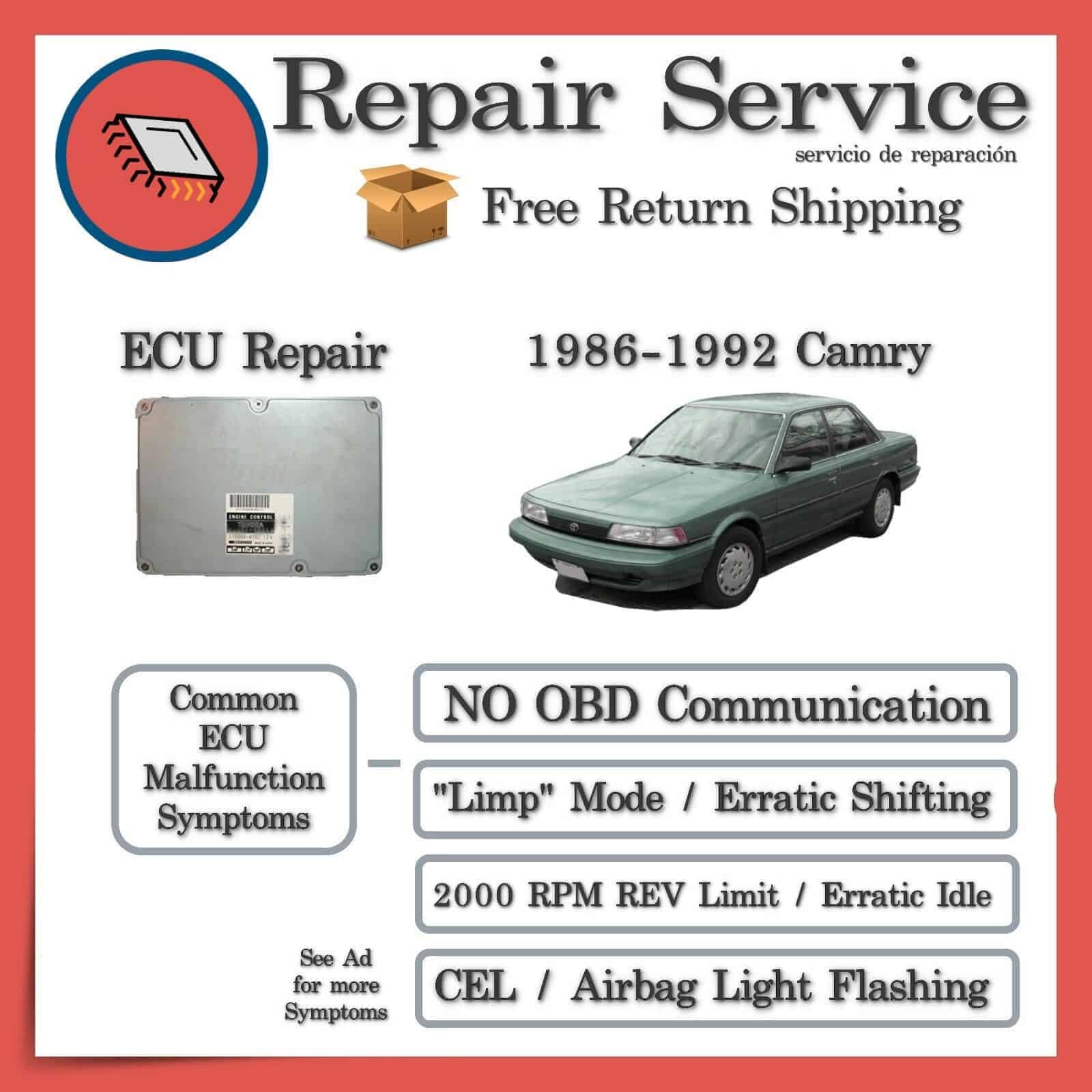 1986-1992 Toyota Camry Engine Computer ECU Repair Service 1986-1992 Toyota Camry Engine Computer ECU Repair Service