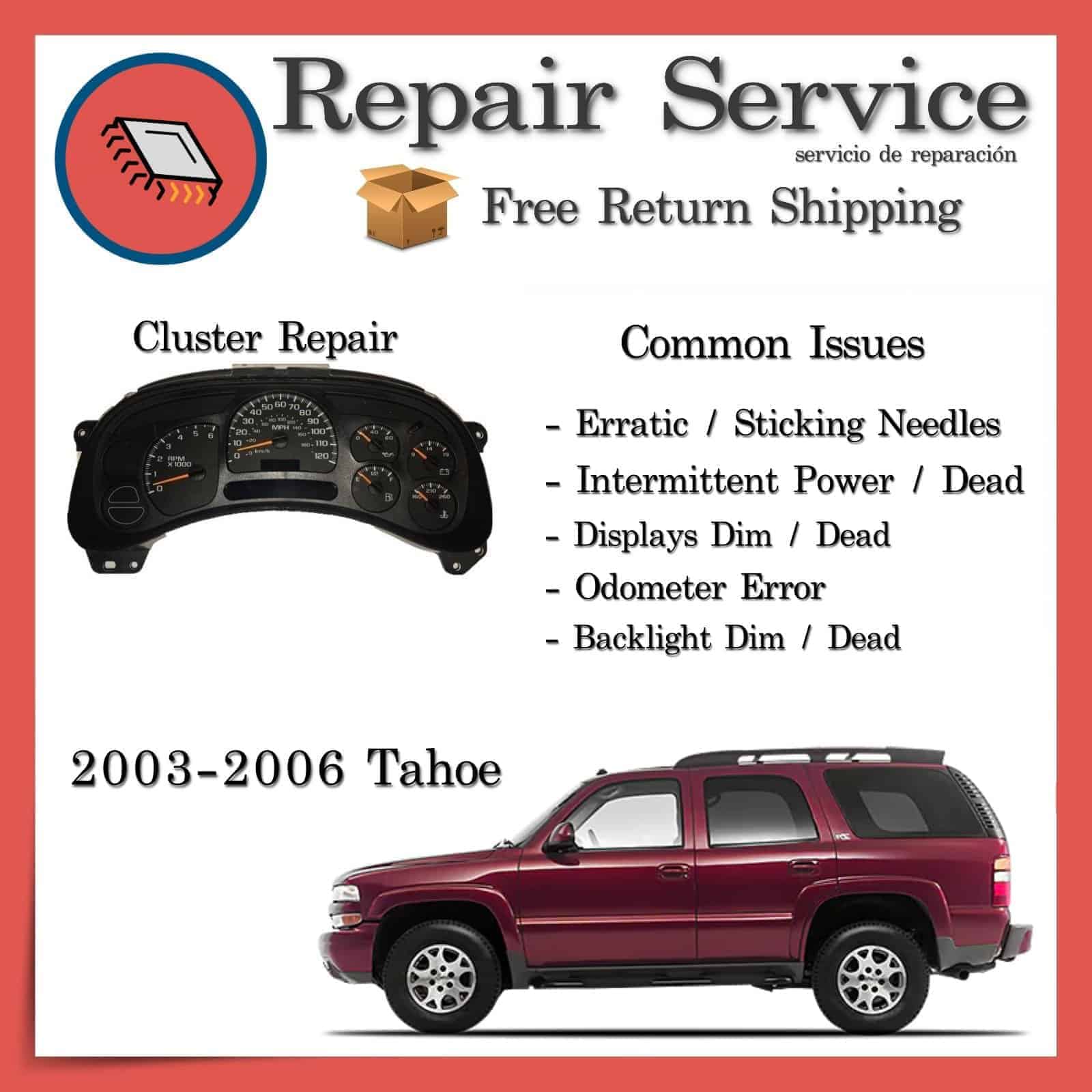 2003-2006 Chevrolet Tahoe | ICP Gauge Cluster - Repair Service 2003-2006 Chevrolet Tahoe | ICP Gauge Cluster - Repair Service