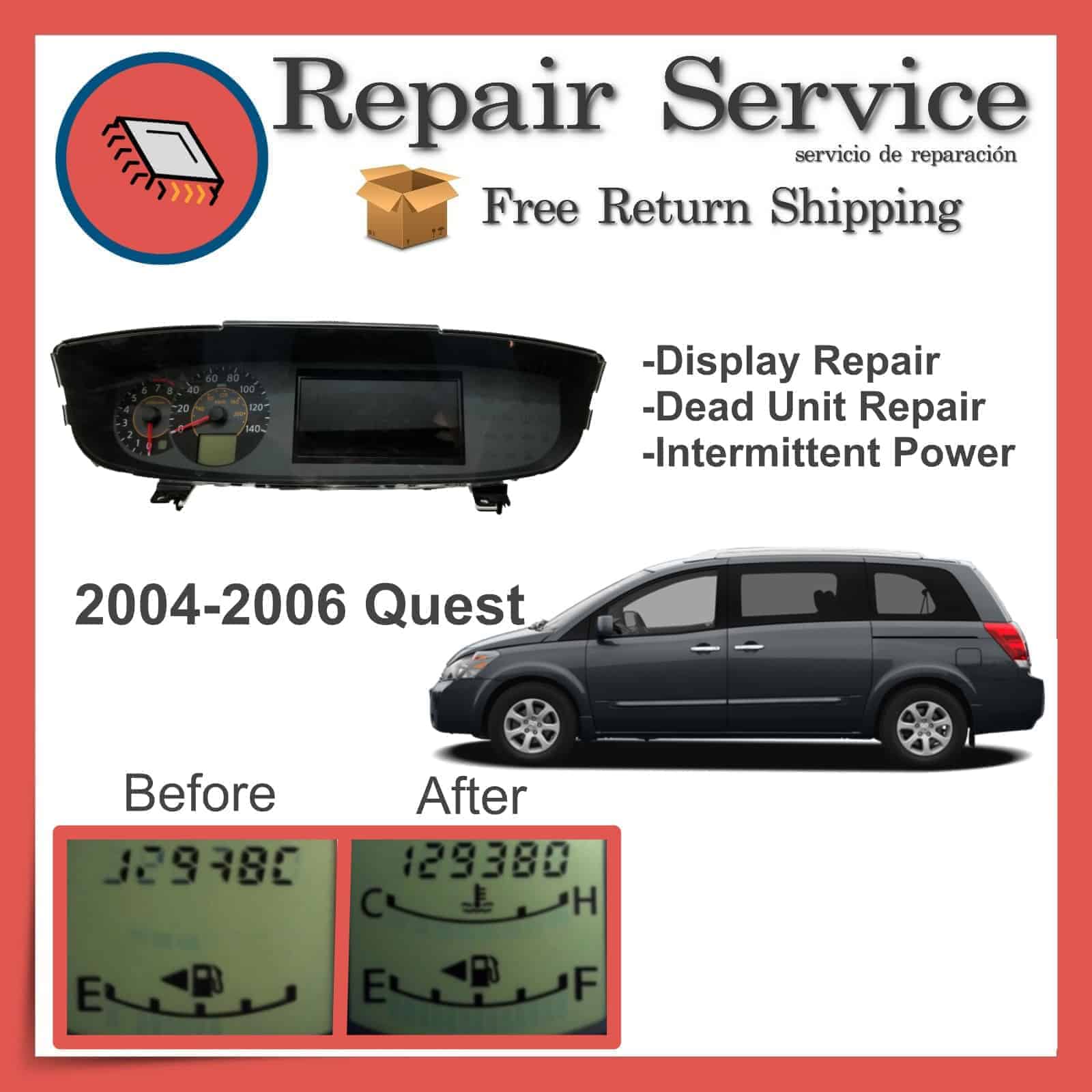 RIBBON CABLE Repair Fix for 2004 2005 2006 Nissan Quest Van Speedometer Cluster 
