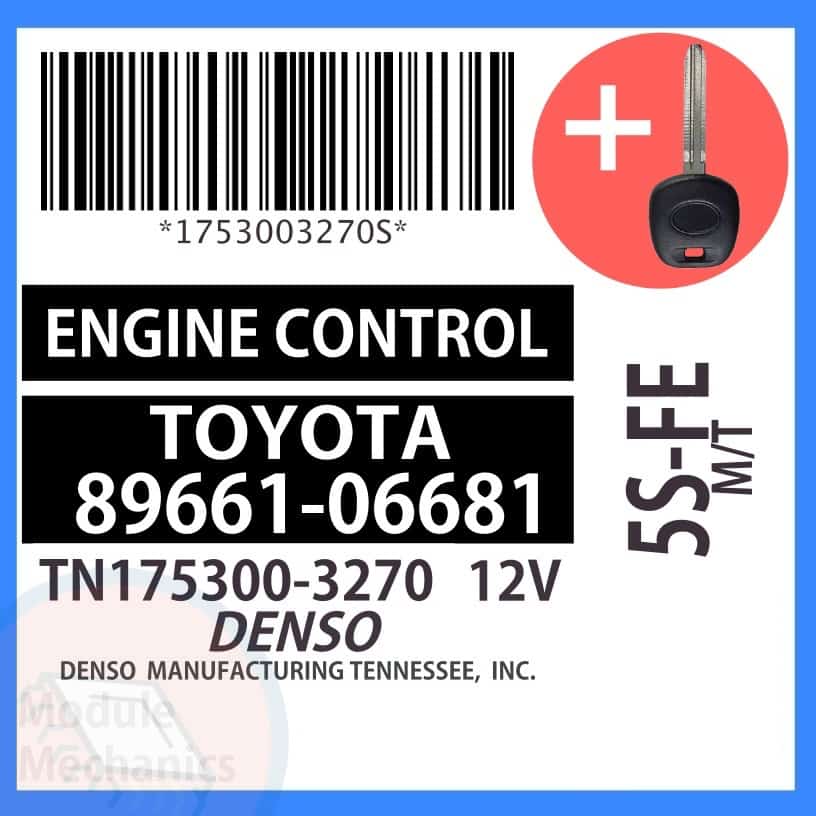 89661-06681 ECU & Programmed Master Key for Toyota Solara | OEM Denso 89661-06681 ECU & Programmed Master Key for Toyota Solara | OEM Denso
