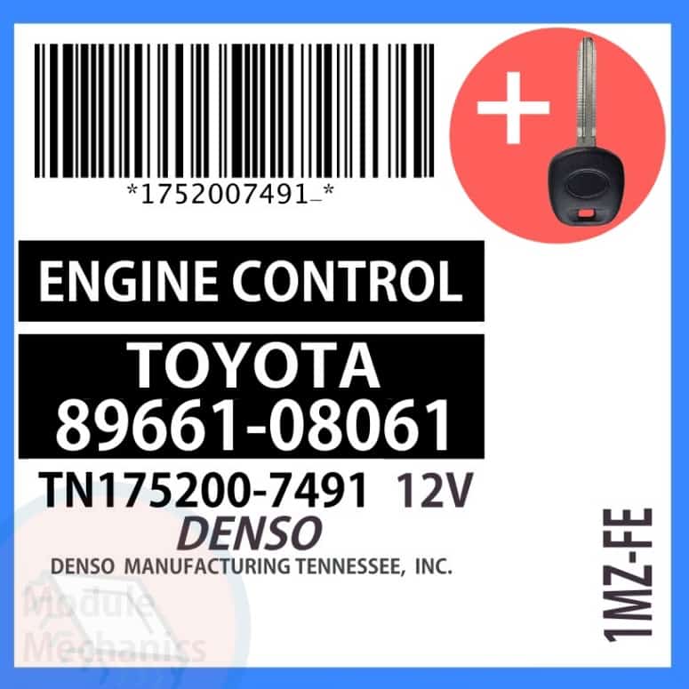 89661-08061 ECU & Programmed Master Key for Toyota Sienna | OEM Denso