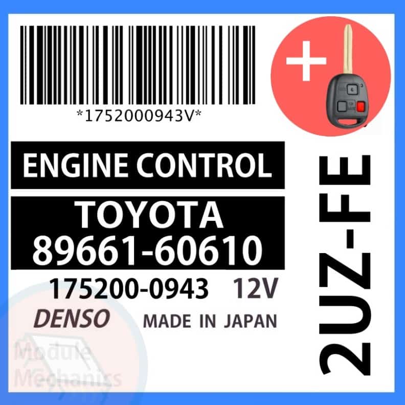 89661-60610 ECU & Programmed Master Key | Toyota Land Cruiser Compatible: 1999 Toyota Land Cruiser OEM Part Number: 89661-60610 | 8966160610 | 175200-0943 | 1752000943Compatible: 1999 Toyota Land Cruiser OEM Part Number: 89661-60610 | 8966160610 | 175200-0943 | 1752000943