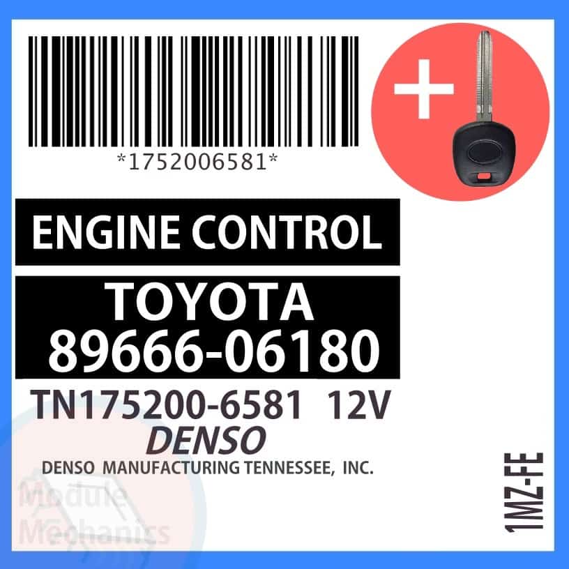 89666-06180 ECU & Programmed Master Key for Toyota Solara | OEM Denso 89666-06180 ECU & Programmed Master Key for Toyota Solara | OEM Denso