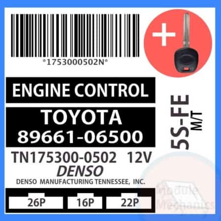 89661-06500 ECU & Programmed Master Key for Toyota Camry | OEM Denso