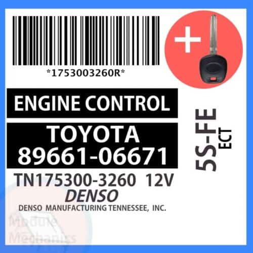 89661-06671 ECU & Programmed Master Key for Toyota Camry | OEM Denso