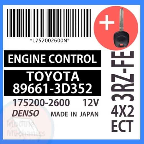 89661-3D352 ECU & Programmed Master Key for Toyota 4Runner | OEM Denso