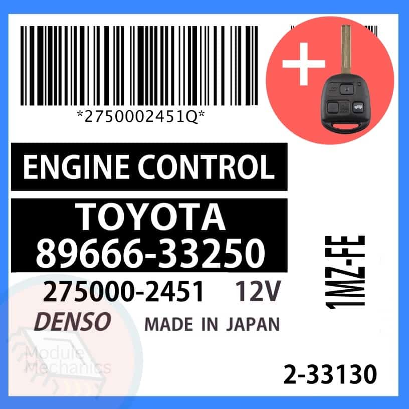 89666-33250 OEM ECU W/ Programmed Master Key Lexus ES300 89666-33250 OEM ECU W/ Programmed Master Key Lexus ES300