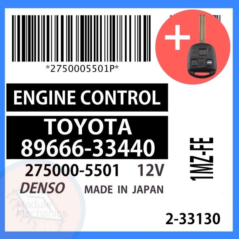 89666-33440 OEM ECU W/ Programmed Master Key Lexus ES300 89666-33440 OEM ECU W/ Programmed Master Key Lexus ES300